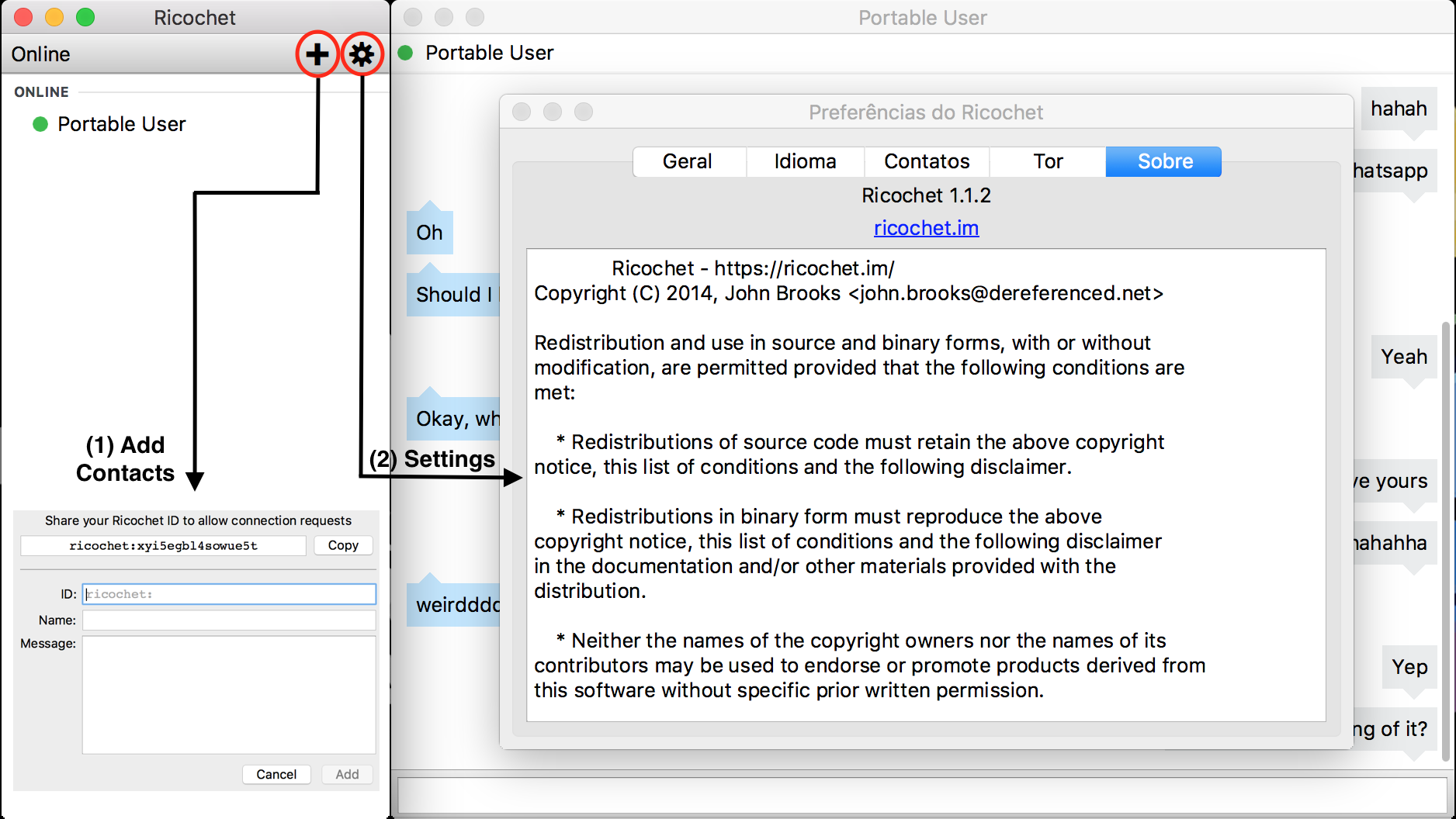 Features of Ricochet application